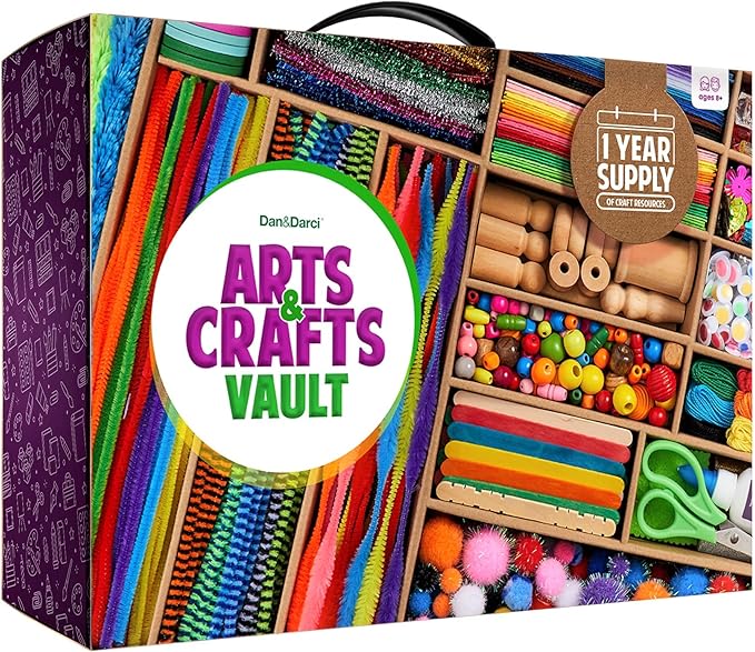 Dan&Darci Arts and Crafts Vault - Craft Supplies Kit in a Box - Easter Gift for Kids Ages 4 5 6 7 8 9 10 11 & 12 Year Old ...