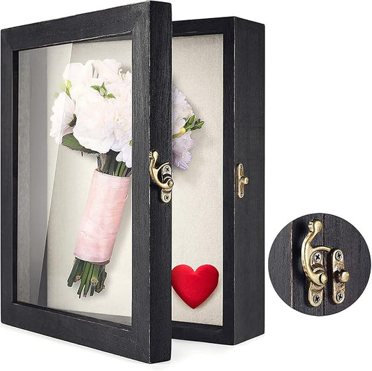 TJ.MOREE Shadow Box for Flowers 8 x 10 Shadowbox Display Case Picture Frame with Glass Window Door Wedding Bouquet Memorab...