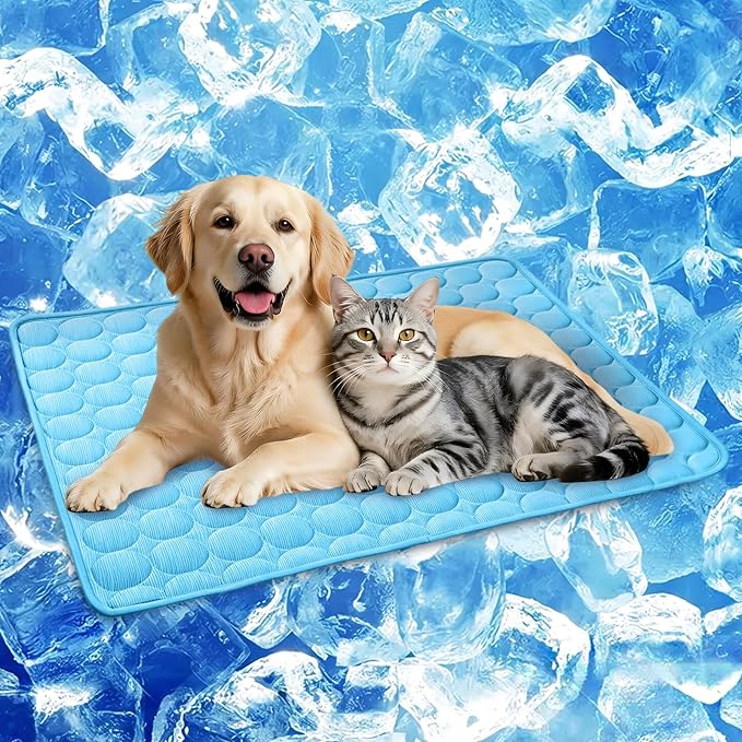 Jaaytct Cooling Mat for Dogs & Cats, Q-Max>0.4 Washable Cooling Pad for Small, Medium, Large & XL Pets, Portable Non-Slip ...