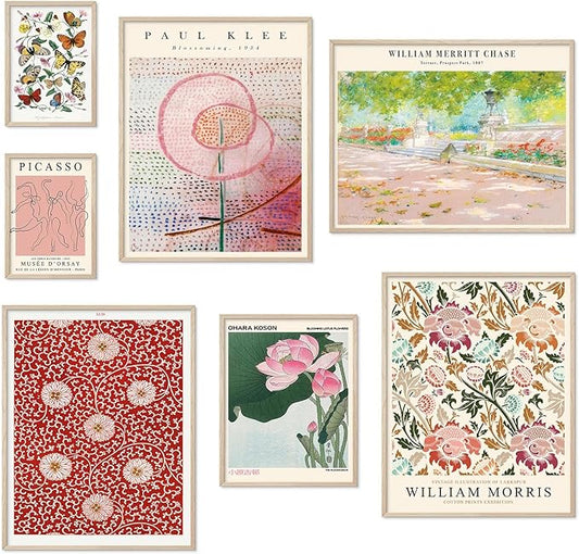 Habseligkeit Flower Posters for Room Aesthetic, Boho Wall Art Prints, Unique Vintage Wall Decor Aesthetic Eclectic Home De...