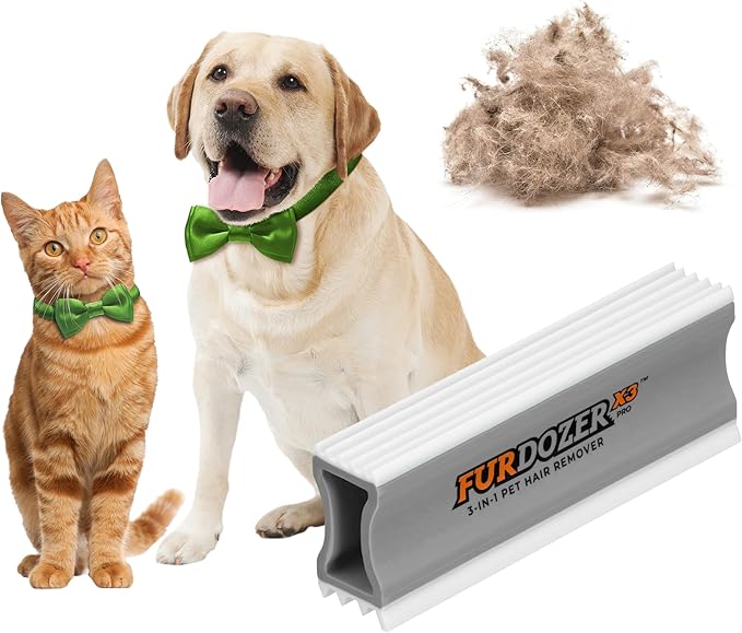 FurDozer Pet Hair Remover & Auto Detailing Tools - Cat & Dog Hair Remover for Carpets, Car Interiors, Couches, Bedding, & ...
