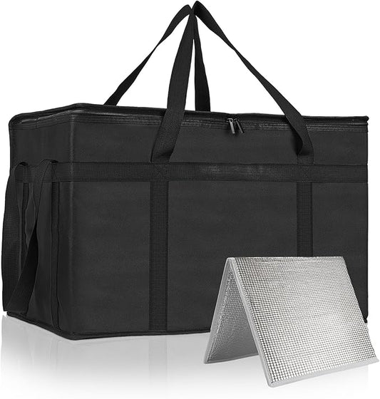 PEASUG XXXL Insulated Bags for Food Delivery with Removable Hard Bottom,Pizza Delivery Bags, Large Capacity Cooler Bag Kee...
