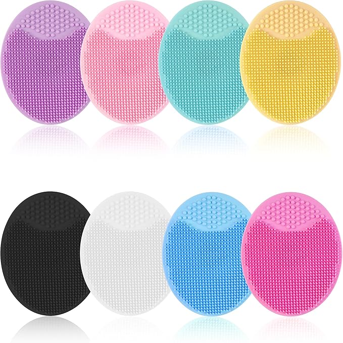 Face Scrubber, 8 PCS Silicone Face Scrubber Exfoliator for Women, Face Cleansing Brush Blackhead Acne Pore Pad for Deep Cl...
