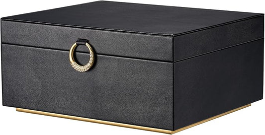 pickpiff 2 Layer Jewelry Box Organizer for Women, Jewelry Organizer with Handle & Removable Tray, Necklace Holder Ring Ear...