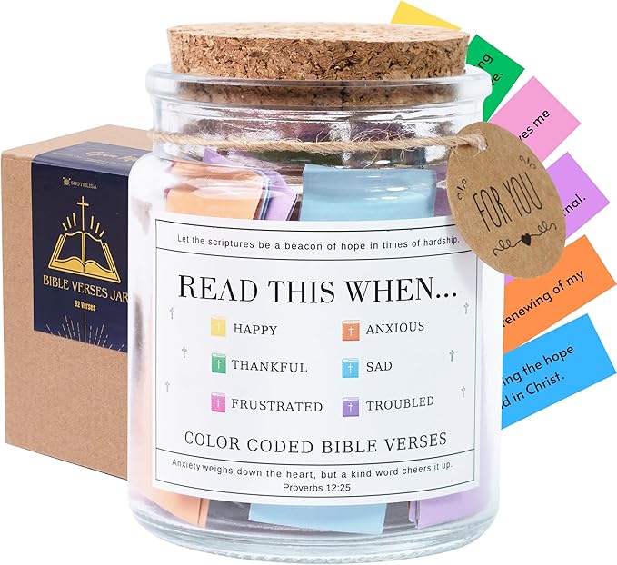 Read This When Bible Verses Jar – Mothers Day Gifts For Mom, Birthday, Christian Gifts for Women, Graduations Gift, Teache...