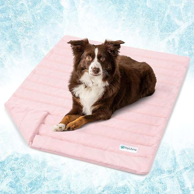 PetAmi Cooling Mat for Dog, Premium Pet Cooling Blanket for Crate Kennel, Indoor Cat Cool Sleeping Pad, Q-MAX Cold Sofa Co...
