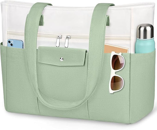 ZENTREON Beach Bags for Women Large Canvas Beach Tote with Zipper Wet Pocket, Waterproof Foldable Swim Pool Travel Tote Bags