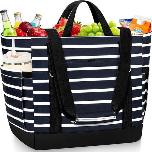 TEUEN Cooler Bag Insulated, Soft Side Cooler, Reusable Grocery Bags with Zipper Closure, Thermal Leakproof Large Insulated...