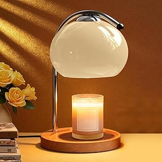 Topyond Candle Warmer Lamp with Extra-Large Solid Wood Tray, Candle Warmer, Dimmable Vintage Aromatherapy Table Lamp, Bedr...