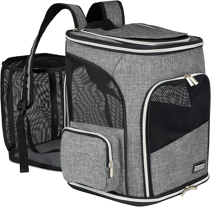 BAGLHER Expandable Pet Carrier Backpack，Pet Backpack for Small Cats Puppies Dogs Bunny, Airline-Approved Ventilate Backpac...