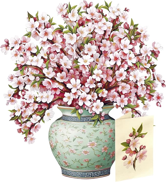 Freshcut Paper Japanese Cherry Blossoms 12 Inch Life-Sized 3D Pop Up Card – Greeting Card, Birthday, Mothers Day, Thank Yo...