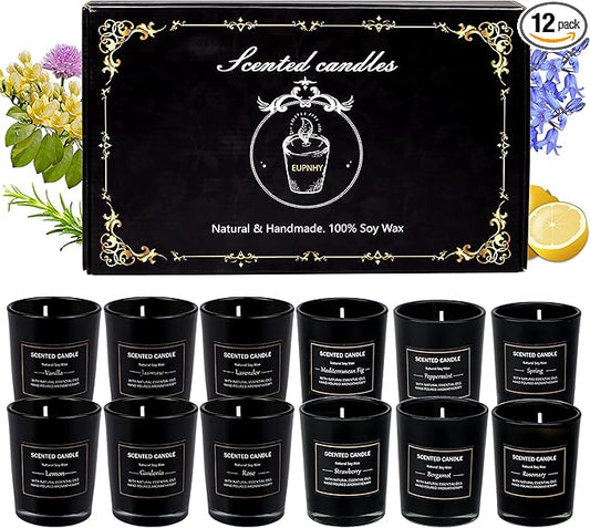 EUPNHY 12pcs 2.5oz Scented Candles Gift Set Soy Wax Decorative Candles for Home.