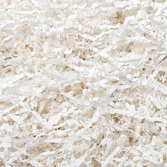 Wowxyz 1 LB Crinkle Cut Paper Shred White Crinkle Shredded Paper for Gift Baskets - Gift Box Bag Filler - Confetti Stuffin...