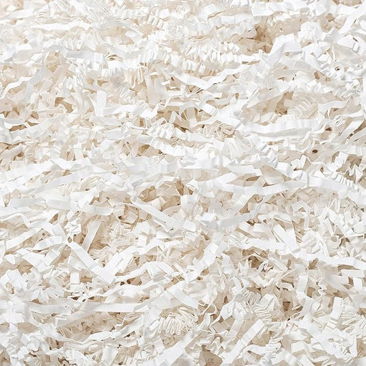 Wowxyz 1 LB Crinkle Cut Paper Shred White Crinkle Shredded Paper for Gift Baskets - Gift Box Bag Filler - Confetti Stuffin...