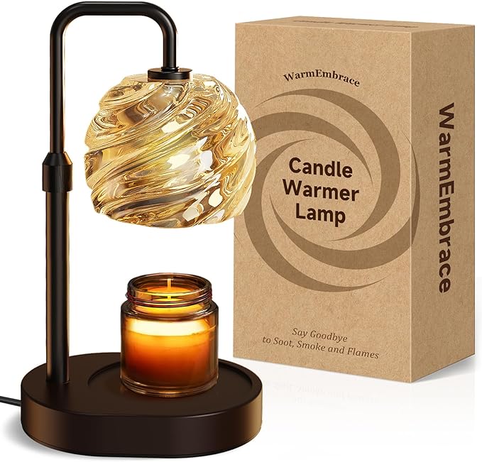 WarmEmbrace Candle Warmer Lamp with Timer for Jar Candles - Dimmable, Height and Brightness Adjustable Electric Wax Warmer...