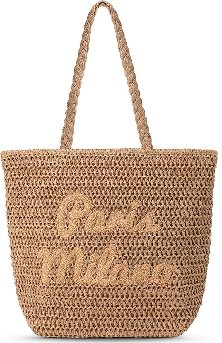 Beach Bags for Women - Large Straw Bag Woven Beach Tote, Summer Handmade Shoulder Handbag