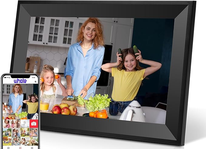 Obafepd Digital Picture Frame 10.1 Inch HD Touch Screen Digital Photo Frame WiFi Enabled,16GB Storage,Auto-Rotate,Instant ...