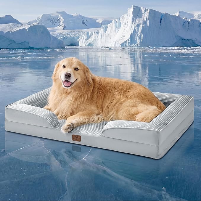 Bedsure XL Dog Bed for Extra Large Dogs - Orthopedic XLarge Dog Cat Cooling Bed Washable, Comfort Dogs Couch Sofa with Wat...