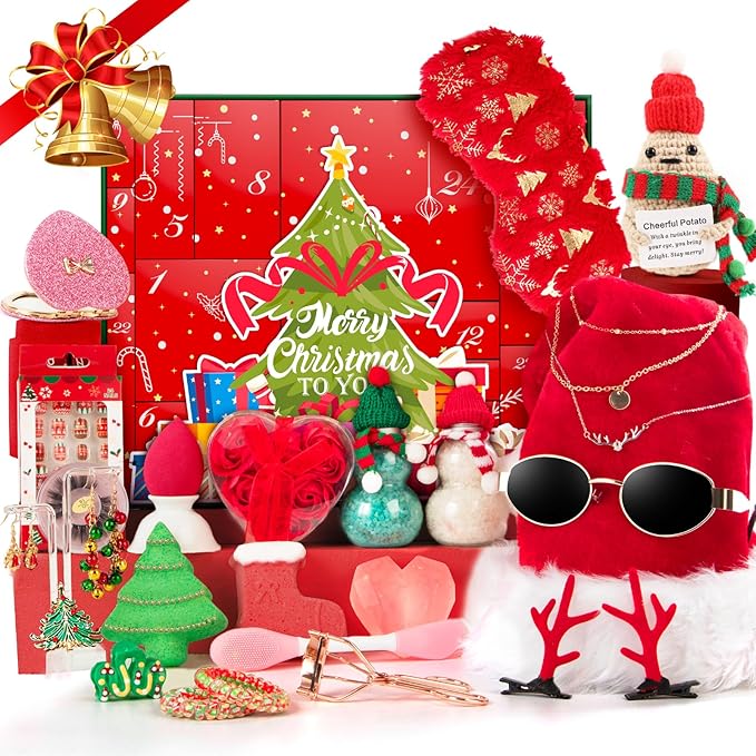 Beauty Advent Calendar Gifts for Women, Relaxing Spa Gift Baskets, Holiday Self Care Gifts for women Mom Girlfriend Sister...