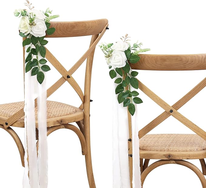 DreamBuilt Wedding Aisle Decorations for Wedding Ceremony Set of 10 Pew Flowers for Church Chair Decorations Party Decor w...