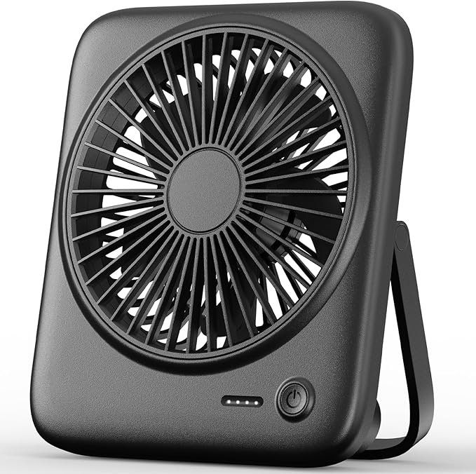Otlonpe Personal Portable Desk Fan, 4000mAh Small Rechargeable Portable Fan Battery Operated & USB Powered for Travel Slee...