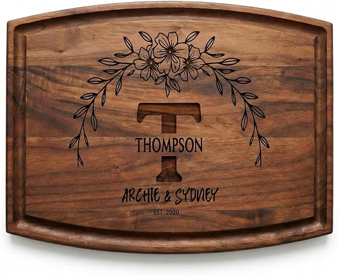 Personalized Cutting Board | Custom Engraved Wood Charcuterie Board for Wedding, Anniversary & Housewarming | Gift for Cou...
