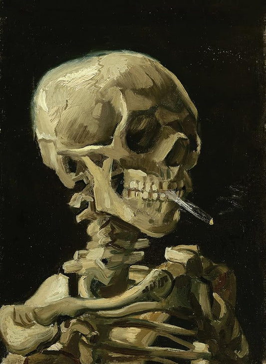 Palace Learning Vincent Van Gogh (Skull with Cigarette, 1885) Art Poster Print - 18" x 24" LAMINATED - Van Gogh Skeleton
