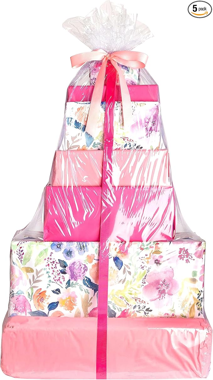Purple Q Crafts Jumbo Shrink Wrap 40"x50" 5 Pack Basket Bags for Gift Baskets Clear Cellophane PVC Shrink Bags