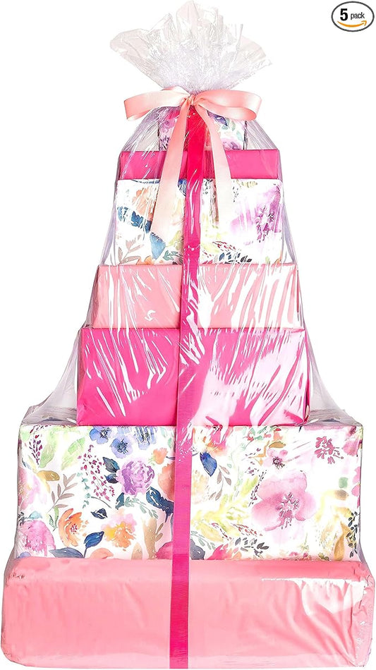 Purple Q Crafts Jumbo Shrink Wrap 40"x50" 5 Pack Basket Bags for Gift Baskets Clear Cellophane PVC Shrink Bags