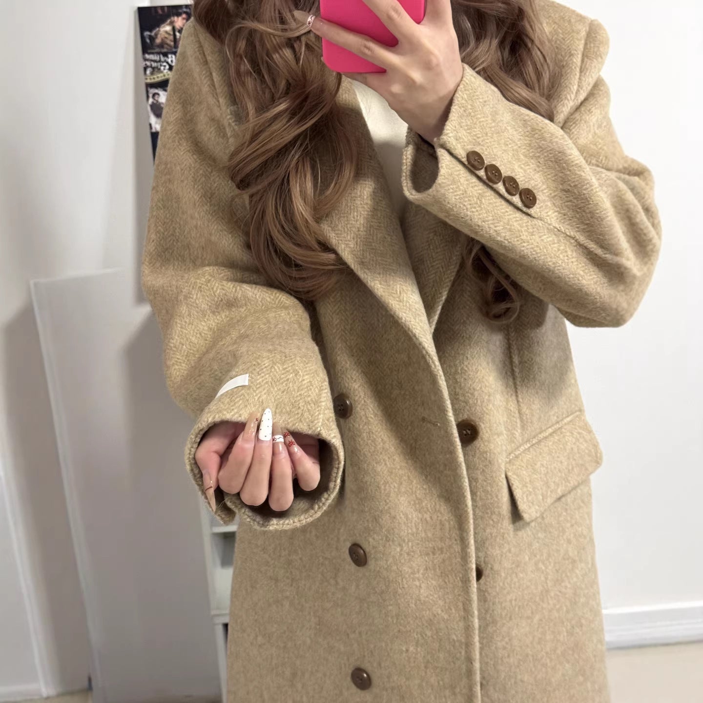 Womens Elegant Korean-Style Wool Coat