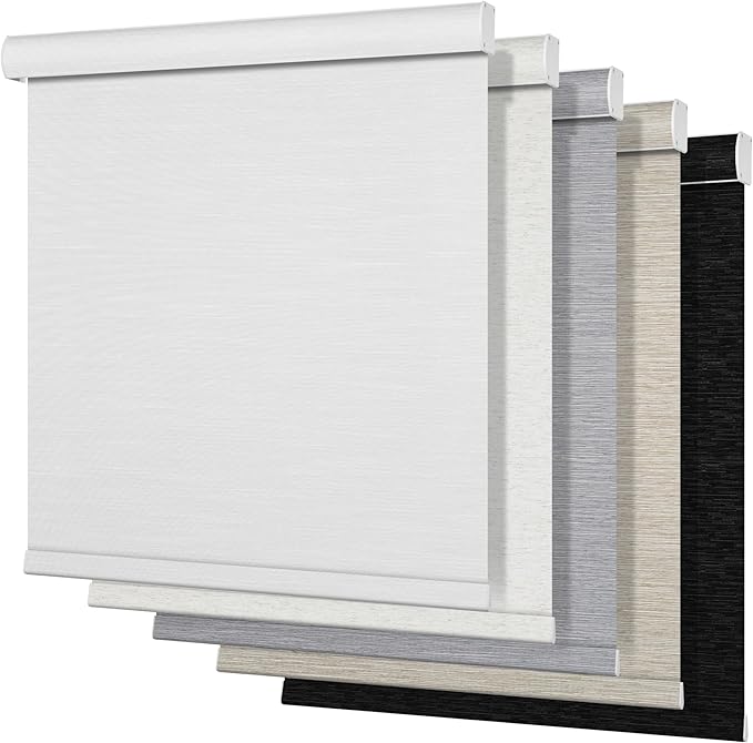 Boolegon Blackout Roller Shades for Windows,Cordless,Roller Blinds for Windows,Thermal Insulated Fabric UV Protection,Wind...