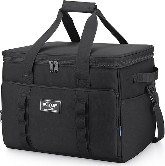 SUNUP 48 Cans Soft Sided Insulated Cooler Bag, Collapsible Large Lightweight Ice Chest, Portable Leak-Proof Cooler for Tra...