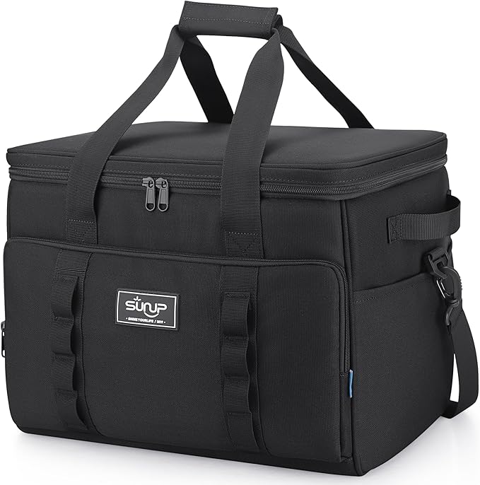 SUNUP 48 Cans Soft Sided Insulated Cooler Bag, Collapsible Large Lightweight Ice Chest, Portable Leak-Proof Cooler for Tra...
