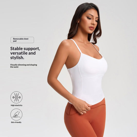 Womens Yoga Tank Top With Thin Straps For A Beautiful Back Base Layer
