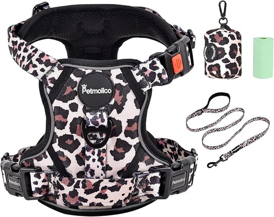 Petmolico No Pull Dog Harness Set with Leash Attachment Easy Control Handle Reflective Harness Vest Small Breed, Puppy Ves...