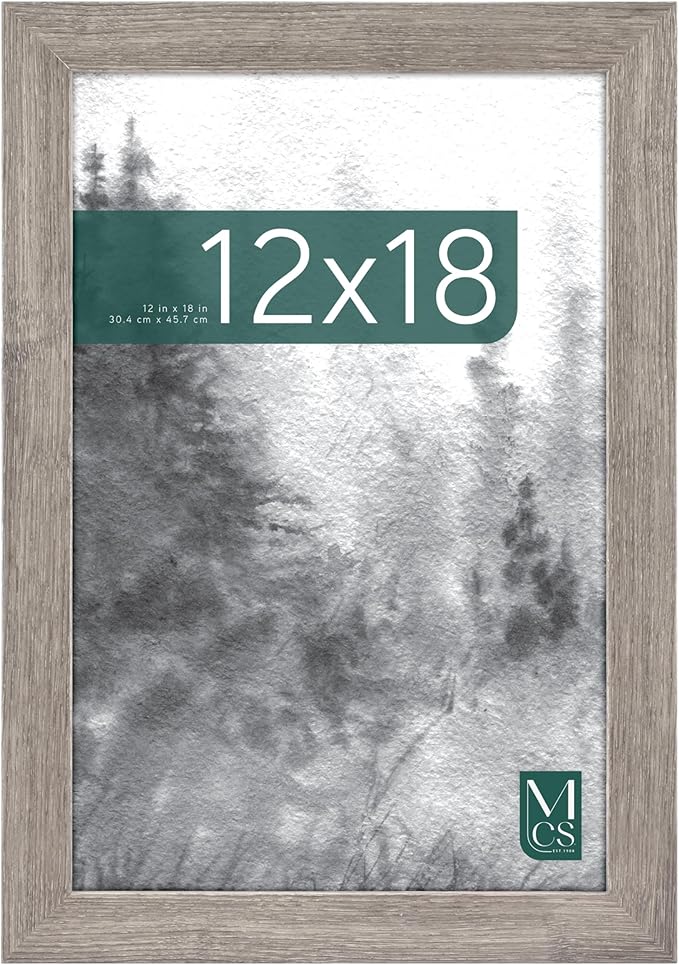 MCS Museum Poster Frame 12x18 Barnwood, Vertical & Horizontal Wall Hanging Large Picture Frame for Photos, Posters & Art P...