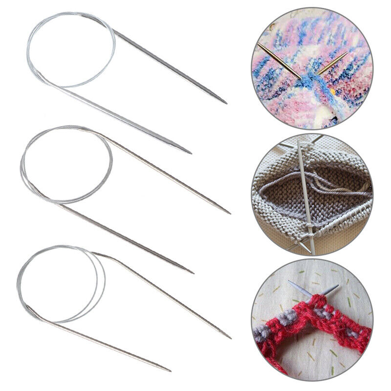 11PCS Circular Knitting Needles Stainless Steel Various Sizes DIY Sewing Tools