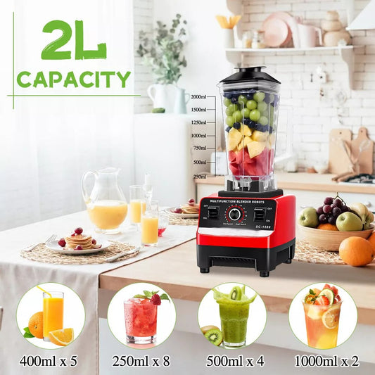 Commercial Blender 2xCups Food Processor Mixer Smoothie Juicer Ice Crusher Home