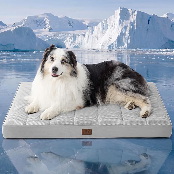 Bedsure Orthopedic Cooling Dog Bed for Crate - 41x29 Inches Extra Large Comfy Breathable Summer Beds with Removable Washab...