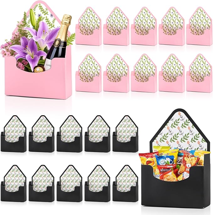 Cedilis Set of 20 Envelope Gift Box, Flower Boxes for Arrangements, Paper Floral Bouquet Packaging Box, Florist Supplies f...