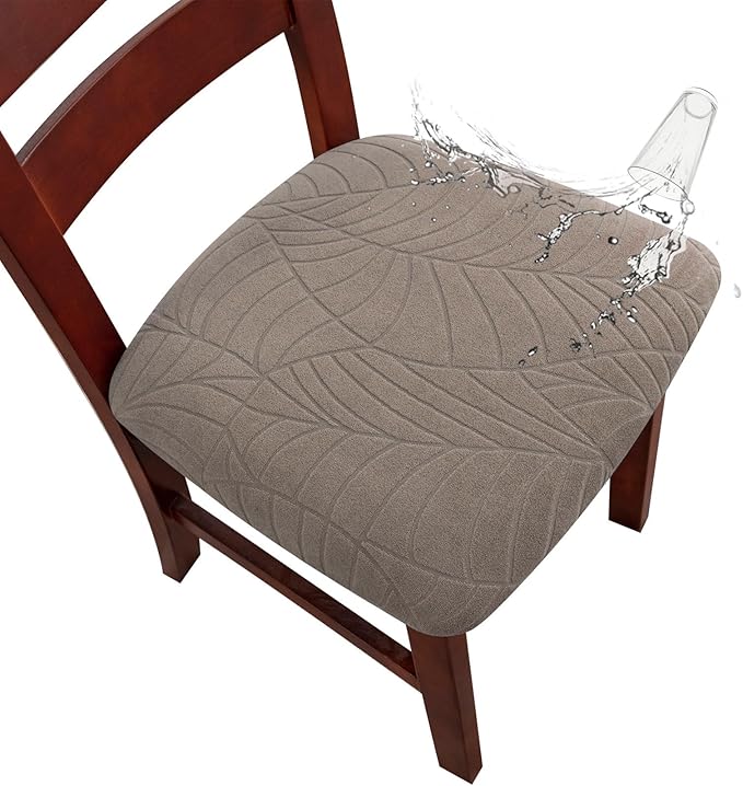 Genina Waterproof Seat Covers for Dining Room Chairs, Stretch Chair Seat Covers Removable Washable Dinning Room Kitchen Ch...