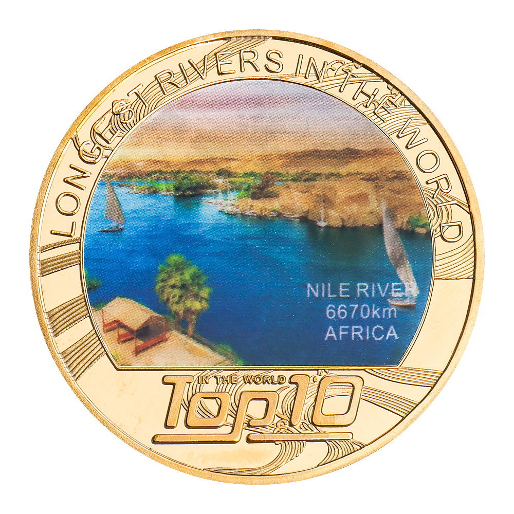 Top Ten Rivers Coin Badge Gift Commemorative Medal