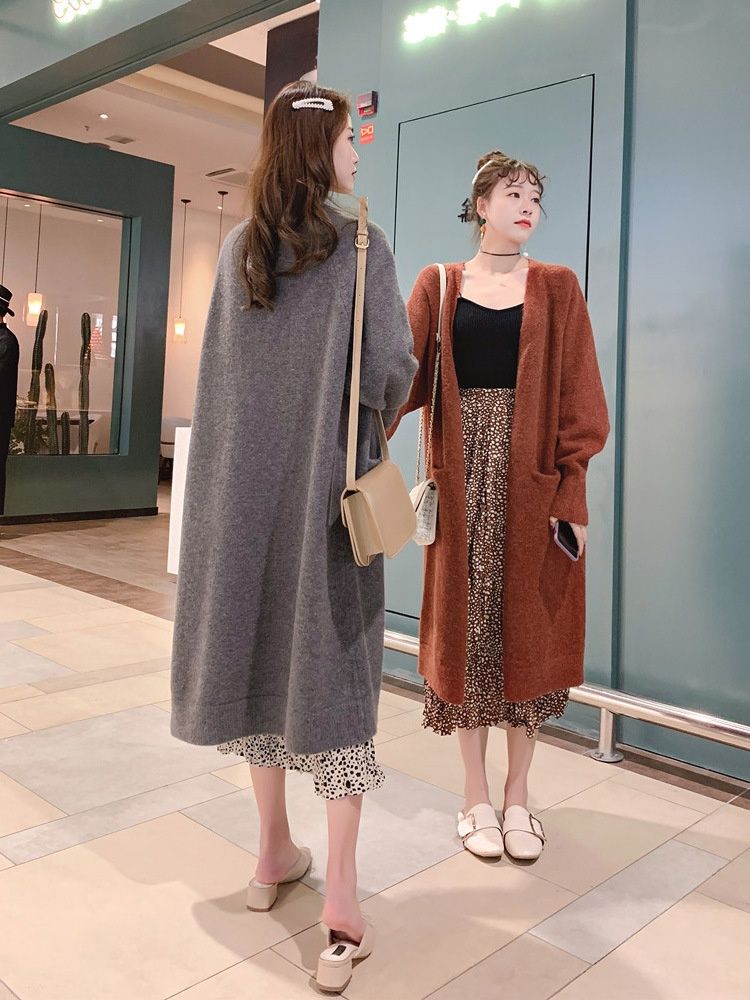 Korean-style Long Sweater Cardigan Mid-length Autumn Wear