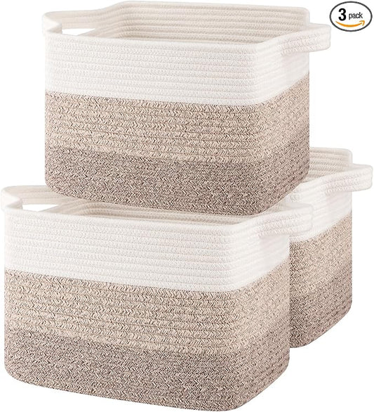 OIASKET Storage Baskets for Organizing, Woven Baskets for Shelves, Rectangle Decorative Organizer for Storage Clothes, To...