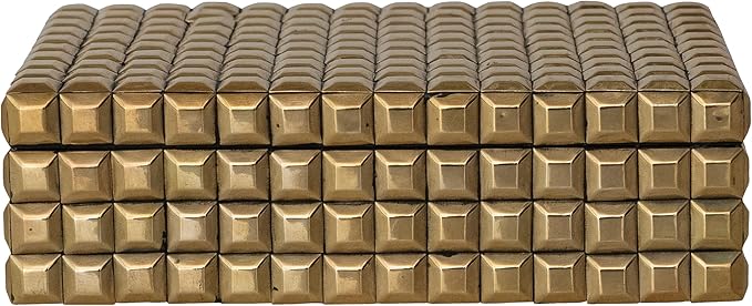 Bloomingville Reclaimed Wood Decorative Box with Brass Accents, Gold