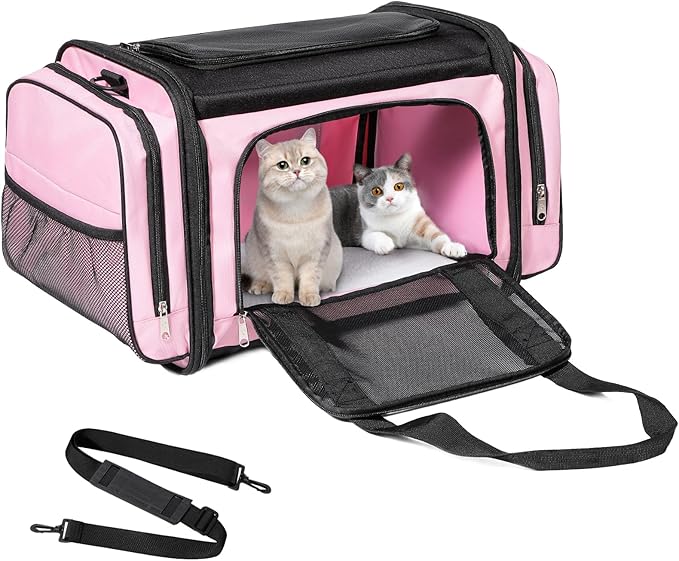 Large Cat Carrier, Pet Carrier, Dog Carrier for Small Dogs, Cat Carrier Soft, Collapsible Large Pet Carrier for Traveling ...