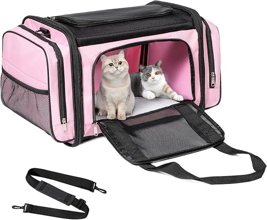 Large Cat Carrier, Pet Carrier, Dog Carrier for Small Dogs, Cat Carrier Soft, Collapsible Large Pet Carrier for Traveling ...