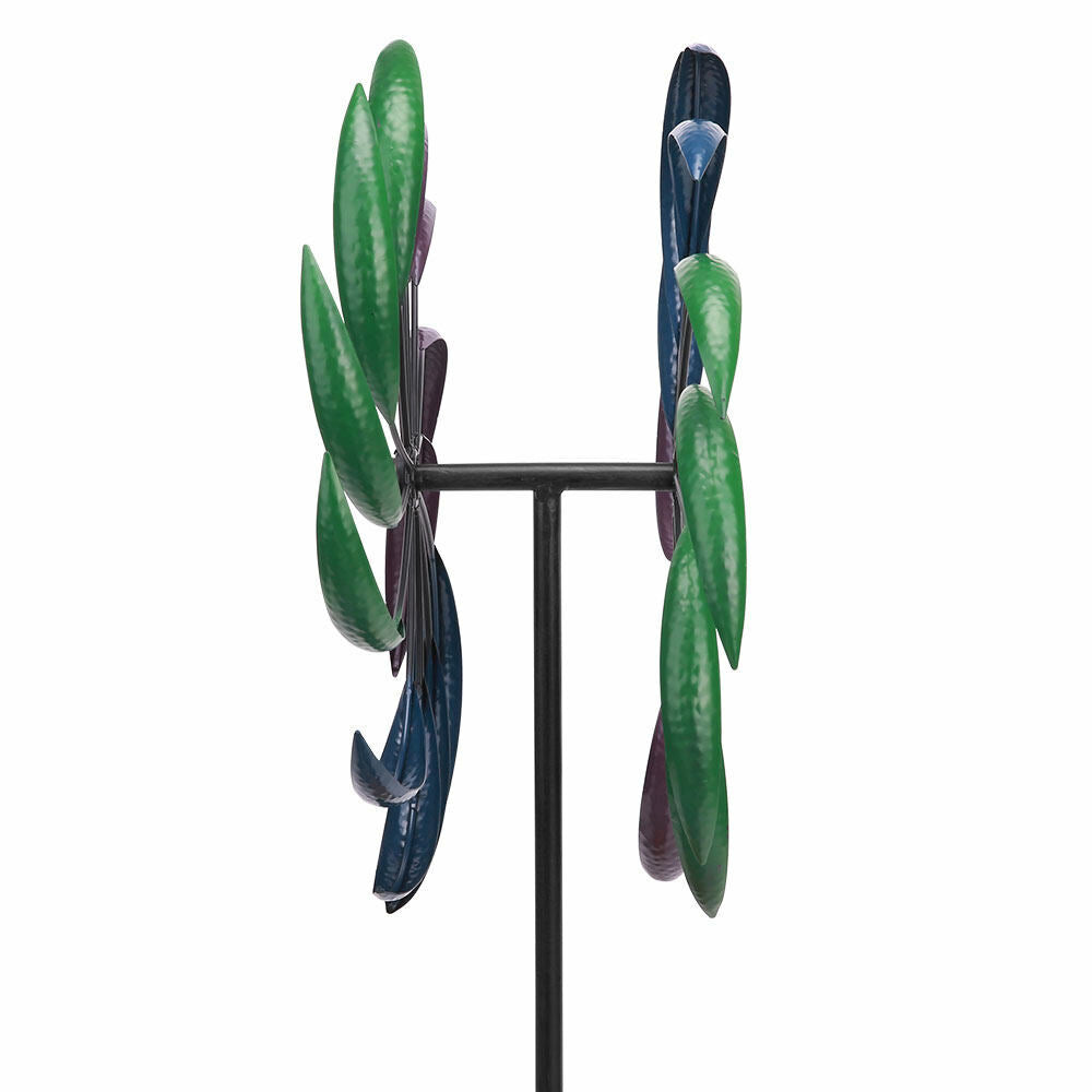 2M Metal Windmill Garden Art Decor Wind Spinner Kinetic Yard Colorful Sculpture
