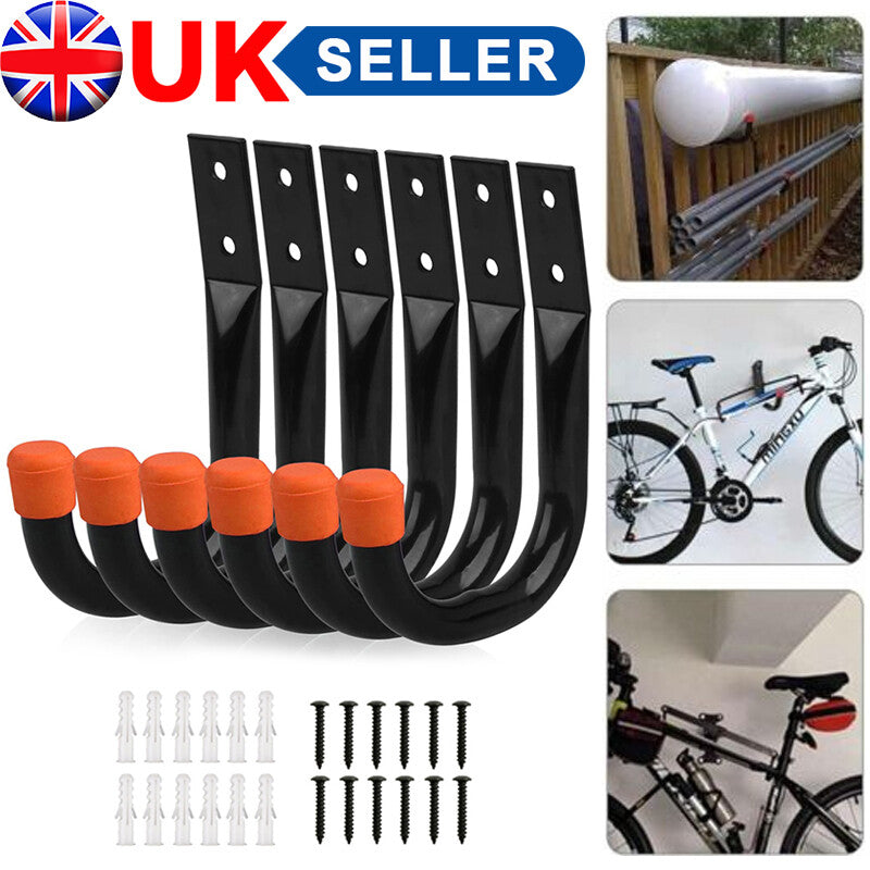 Heavy Duty Storage Hooks Wall Mounted Ladder Garage Bikes Tools Garden Shed UK
