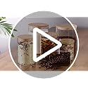 Tzerotone Glass flour Jars with Airtight Lids, 6 Pack Sugar and Flour Salt Containers Set, Extra Large Glass Rice Jar with...
